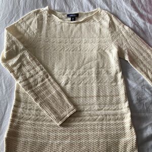 Cream striped Lands end womens tunic sweater, XS